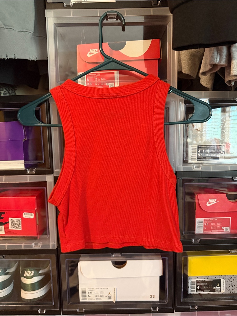 Princess Polly Red Ribbed Cropped Tank - Picture 3 of 3